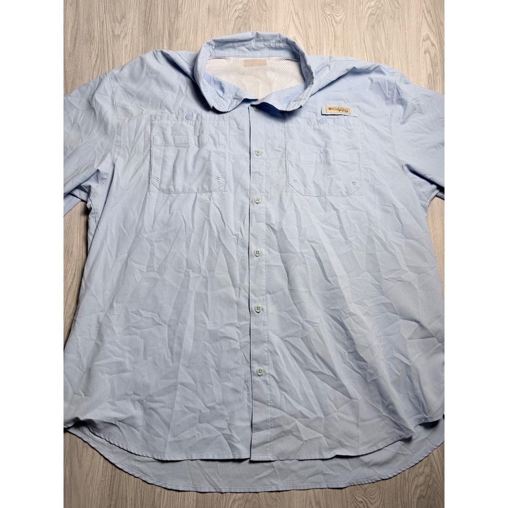 Columbia PFG Tamiami II Mens Short Sleeve Fishing Shirt Blue FM7266 XL - Picture 1 of 9
